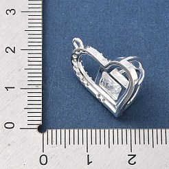 Латунные микропаве прозрачные подвески с фианитом&nbsp;KK-C168-01S