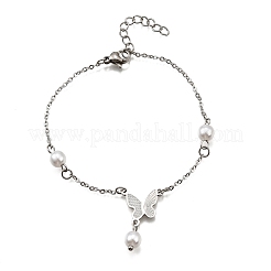 Браслеты-бабочки из нержавеющей стали 304&nbsp;BJEW-C098-01A-P