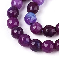 Окрашенные природные белый нефрит бисер пряди&nbsp;G-T139-6mm-60-15