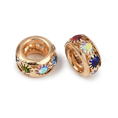 Латунные бусины со стразами &nbsp;KK-U071-02C-02KCG-1