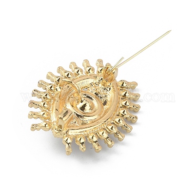 Брошь от сглаза со стразами и искусственным жемчугом JEWB-WH0029-26G-1