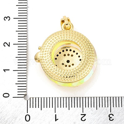 Латунные подвески с фианитом и стеклом KK-D536-21G-03-1