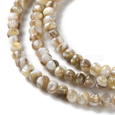 Нити бусин из натуральных пресноводных ракушек SSHEL-B002-18-1