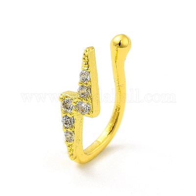 Зажим молнии из прозрачного кубического циркония на кольцах в носу AJEW-F059-06G-1