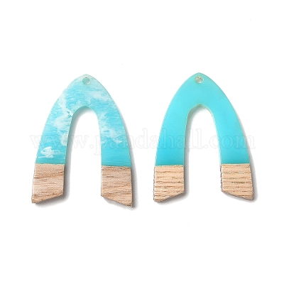 Полупрозрачные подвески из смолы и орехового дерева RESI-XCP0001-97B-1