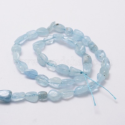 Естественно аквамарин чип шарик нити X-G-M298-20-1