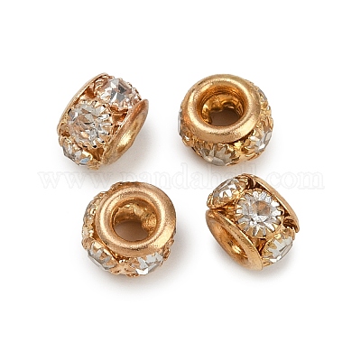 Латунные бусины со стразами &nbsp;KK-U071-02A-01KCG-1