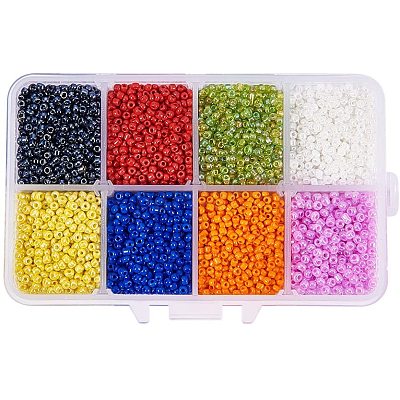 Смешанные 12/0 круглые стеклянные бусины&nbsp;SEED-PH0006-2mm-04-1