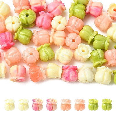 40 шт. 4 вида бусин синтетического коралла&nbsp;CORA-YW0001-04-1