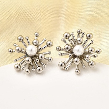 Серьги-гвоздики в виде цветка из латуни EJEW-H171-05P-1