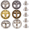 8 Bags 4 Colors Alloy Hollow Engraved Cross Decorative Buckles, with Screws, for Purse Bags Leather Crafts Decoration, Mixed Color, 35x10mm, Hole: 3mm, 2 bags/color