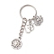 Alloy Keychain, Yoga Symbol, Platinum, 7.2x2.5cm, Pendant: 18~50x15~16mm