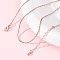 Brass Boston Link Chains Necklaces for Women, with 304 Stainless Steel Lobster Clasp, Rack Plating, Lead Free & Cadmium Free, Long-Lasting Plated, Rose Gold, 17.72 inch(45cm)