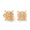 Brass Micro Pave Cubic Zirconia Spacer Beads, Heart, Real 18K Gold Plated, 7x7mm, Hole: 2mm