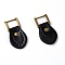 PU Leather Bag Accessories, with Alloy Finding, Bag Repalcement Accessories, Black, 7x3.7x0.7cm, Hole: 2mm