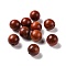 Natural Wood Beads, Undyed, Round, Dark Red, 15mm, Hole: 1.8mm