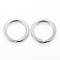Tarnish Resistant 304 Stainless Steel Split Key Rings, Keychain Clasp Findings, Stainless Steel Color, Inner Diameter: 26mm, 33x2.6~3.2mm