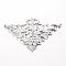 Iron Links, Etched Metal Embellishments, Triangle, Platinum, 48.5x76.5x1mm, Hole: 1mm