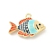 Alloy Enamel Pendants, Golden, Fish, 15x22x5mm, Hole: 1.8mm