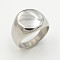 304 Stainless Steel Finger Rings, Flat Round, Stainless Steel Color, US Size 9(18.9mm)