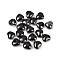 Electroplate Glass Bead, Silver Plated, Heart, Black, 10x10x5mm, Hole: 1mm