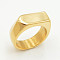 304 Stainless Steel Finger Rings, Rectangle, Golden, US Size 10(19.8mm)