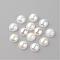 Acrylic Cabochons, AB Color Plated, Half Round, White, 6x3mm