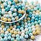 Opaque Acrylic Beads, Round, Sky Blue, 7~7.5x7.5~7.8x7.5~7.8mm, Hole: 1.6mm