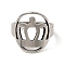 Non-Tarnish 201 Stainless Steel Crown Thick Finger Ring for Women, Stainless Steel Color, US Size 6 1/4(16.7mm)
