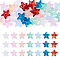 28Pcs 7 Colors Glass Beads, Star for Beaded Diy Earring Pendant Material, Mixed Color, 14x15.5x7.5mm, Hole: 1.2mm, 4pcs/color