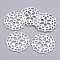Tibetan Style Filigree Joiners Links, Cadmium Free & Lead Free, Flower, Silver, 29x1mm, Hole: 1.2mm