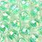 UV Plating Transparent Acrylic European Beads, Large Hole Beads, Round, Spring Green, 13.5x13mm, Hole: 4mm