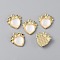 Light Gold Plated Alloy Pendants, with Acrylic Finding, Heart with Bowknot Charm, White, 20.5x19.5x4mm, Hole: 1.8mm