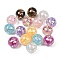 Transparent Resin Beads, Round with Star inside, with Glitter Powder, Mixed Color, 16mm, Hole: 2.2mm