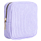 Corduroy Cloth Cosmetic Zipper Bags, Ladies' Travel Storage Wallets, Rectangle, Lavender, 135x125x54mm