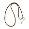 2.5MM Nylon Braided Cord Necklace Making, with Brass Findings and 304 Stainless Steel Lobster Claw Clasps, Long-Lasting Plated, Rack Plating, Platinum, Camel, 17.72 inch(45cm)