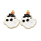 Halloween Alloy Enamel Pendants, Golden, Ghost, 25x20x1.2mm, Hole: 1.5mm
