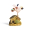 Resin Display Decorations, Reiki Energy Stone Feng Shui Ornament, with Natural Gemstone Tree and Copper Wire, House, 38x30x55~65mm