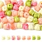 40Pcs 4 Styles Synthetic Coral Dyed Beads, Carved, Flower, Mixed Color, 8~8.5x8~8.5mm, Hole: 1.5mm, 10pcs/style