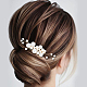 Наборы гребней для волос из медной проволоки и искусственного жемчуга из АБС-пластика для женщин и девочек&nbsp;OHAR-CY0001-20-6