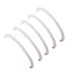 5шт 5 стиля браслеты из натуральной пресноводной ракушки с металлическими подвесками в виде кусочка луны&nbsp;BJEW-JB11688-2