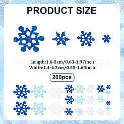 200 шт. блестящие рождественские наклейки-снежинки из вспененного eva&nbsp;DIY-ME0001-94