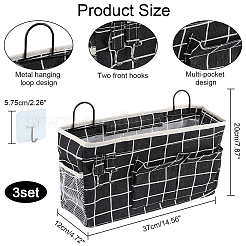 Прикроватная тумбочка из поликоттона с клетчатым рисунком для студенческого общежития AJEW-WH0001-81