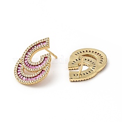 Серьги-гвоздики с кубическим цирконием&nbsp;KK-E060-12G