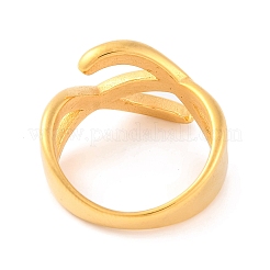 Ионное покрытие (ip) 304 нержавеющая сталь крест-накрест перстни для женщин RJEW-S414-55B-G