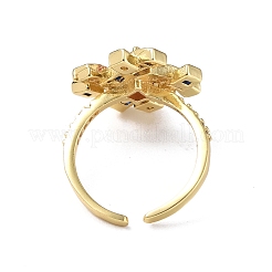 Символ кубического циркония # открытая манжета кольцо&nbsp;RJEW-P046-01G-02