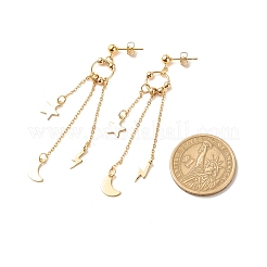 Серьги-гвоздики из нержавеющей стали 304 в виде звезды&nbsp;EJEW-JE04908