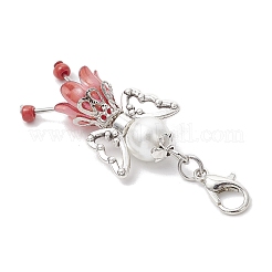 7 шт. подвеска в виде ангела из акрила и стеклянного жемчуга&nbsp;HJEW-JM03360