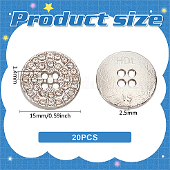 20 шт. сплава с пуговицами из стразов&nbsp;BUTT-MA0001-05