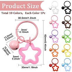 10шт 10-х цветные акриловые подвесные украшения в виде звезд&nbsp;AJEW-SP0003-34